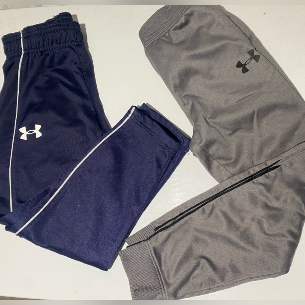 Boys size 5 Under Armor jogger set blue gray sweatpants play clothes